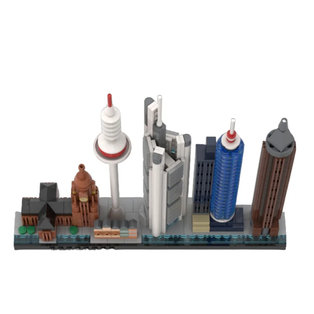 MOC 812PCS Frankfurt am Belangrijkste Skyline Bouwstenen Montage Stad Skyline Huis Straat Landschap Bricks Speelgoed Festival Geschenken