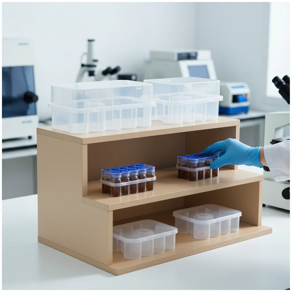 Plastic Clear 3/5/7/10mL2/10/24-Slot Vial Storage Case Microtube Storage Box Stackable Freezer Tube Box Refrigerator Organizer