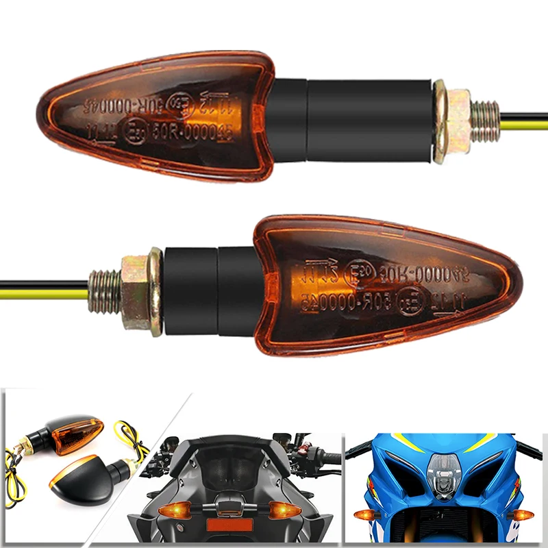 2PCS 12V LED Yellow Turn Signal Light Triangle Daytime Running Light Flashing Indicator Light Universal for Yamaha Motorcycles