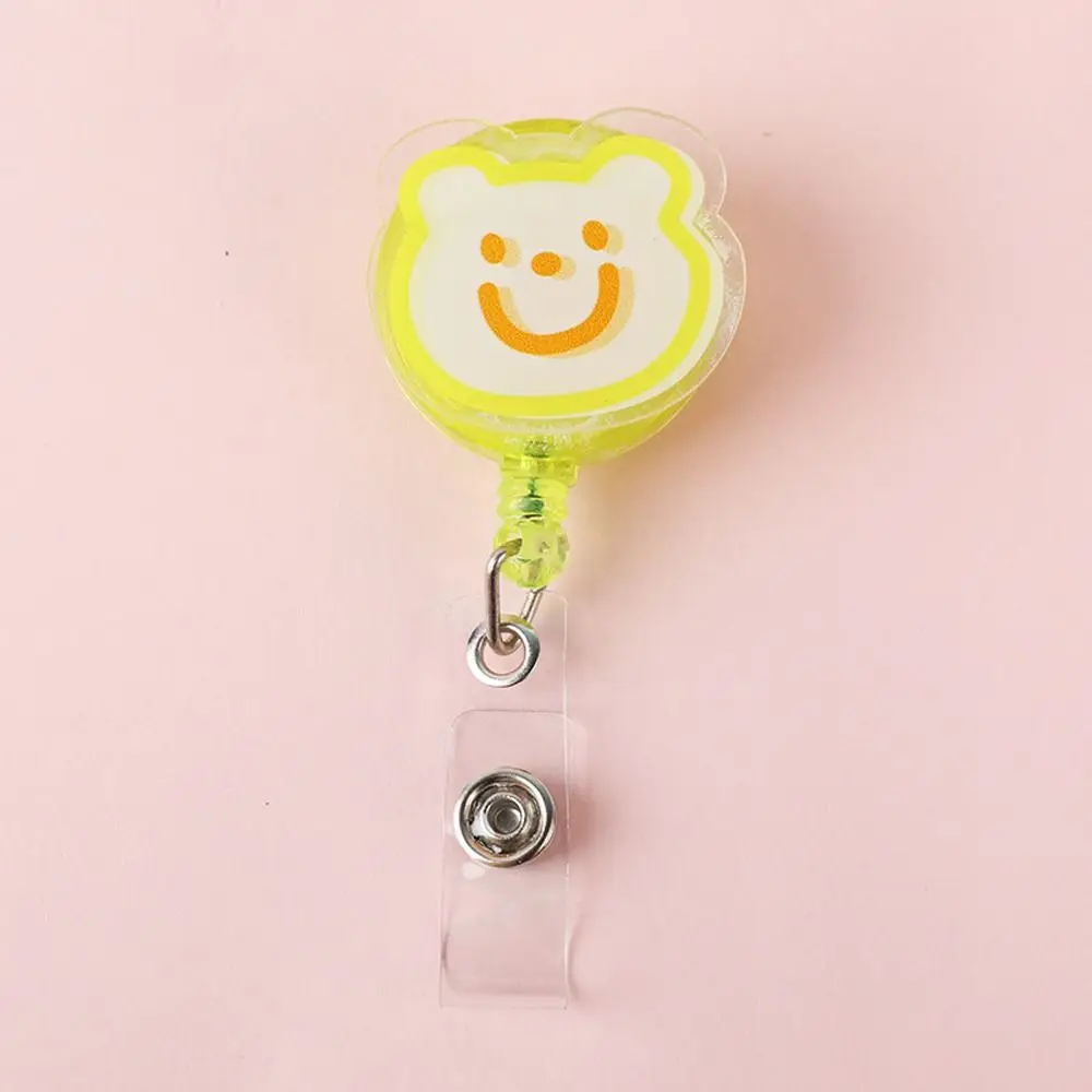 

Easy To Pull Badge Holder Clips Cute Colors Name Card Retractable Badge Reel Cartoon Exhibition Enfermera ID Card Holder