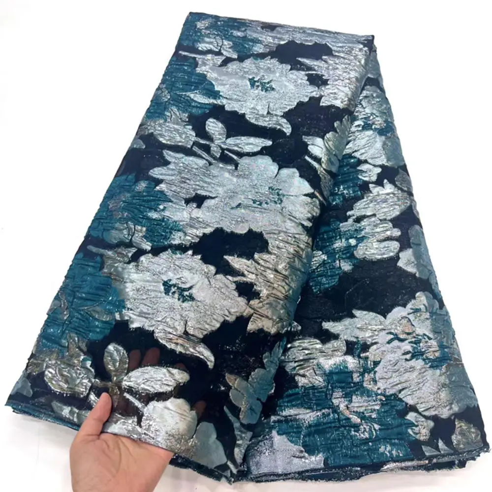 NHDB10 New fashion African brocade lace fabric,good quality jacquard fabric,wholesale African organza lace fabric for lady dress