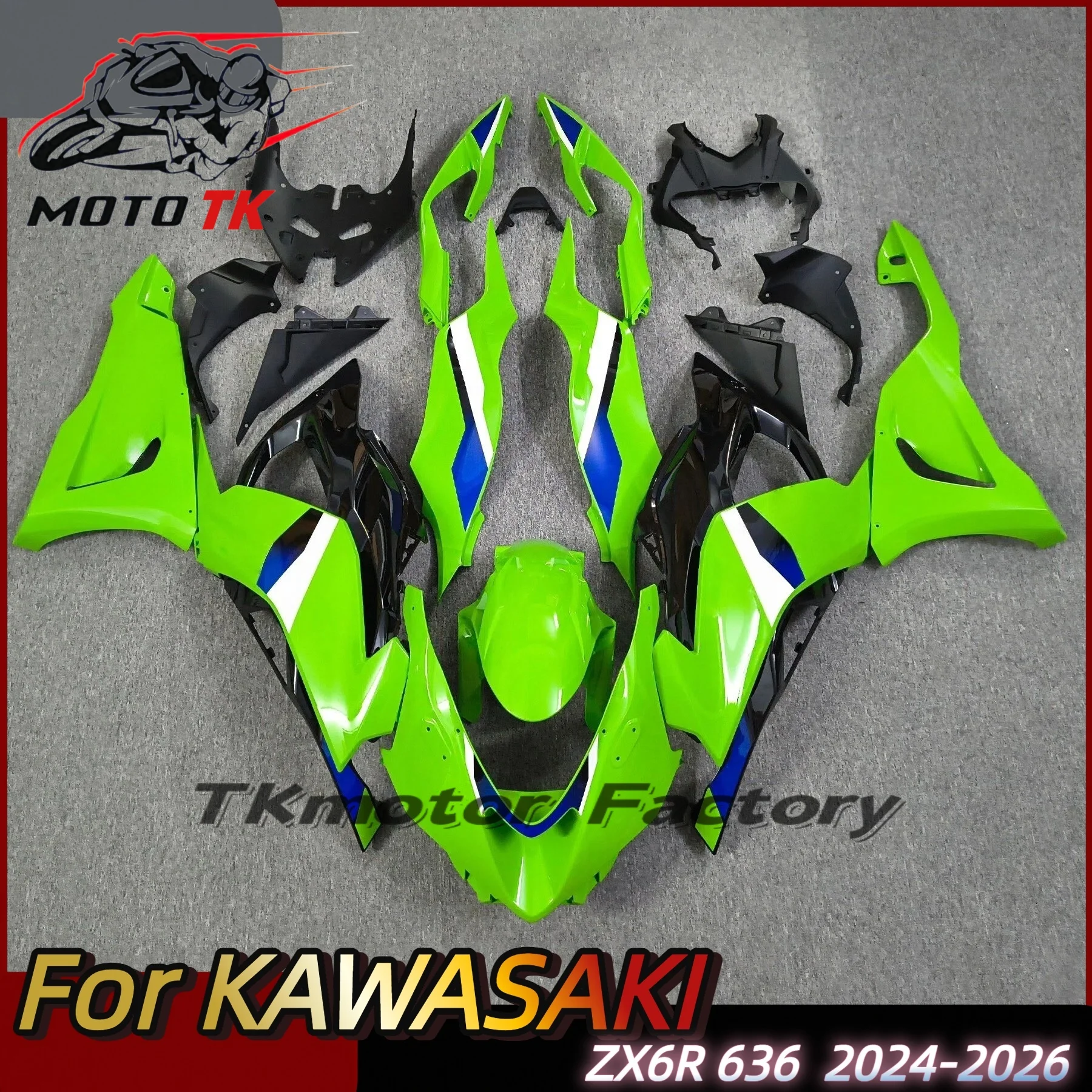 Green Floral Blue KRT Print Line Design Motorcycle For ZX6R 636 2024 2025 2026 ZX 6R Full Fairing Kit Bodywork Cowling