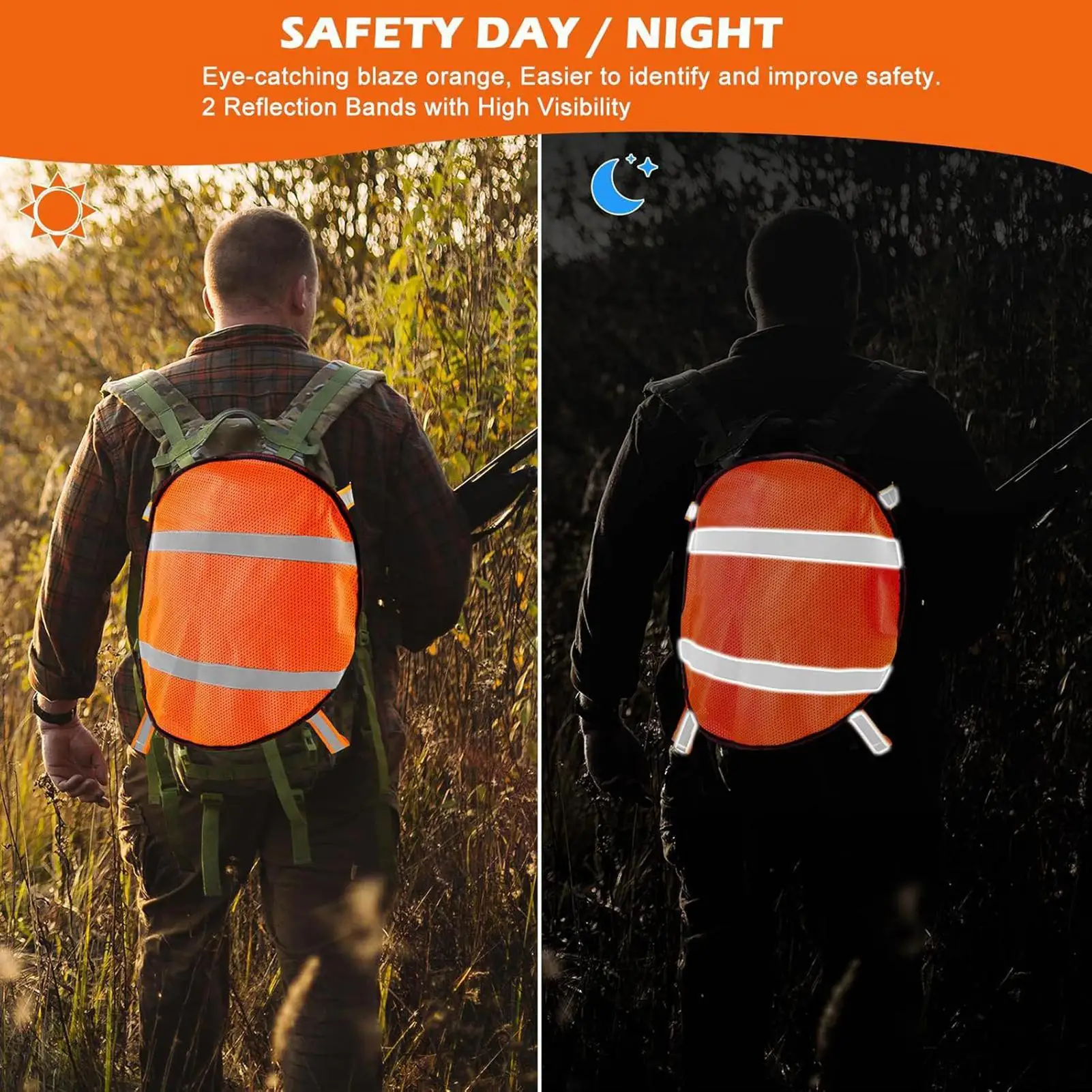 Оранжевая защитная панель Оранжевая сетчатая защитная панель со светоотражающими полосами Легкий спортивный чехол высокой видимости для кемпинга