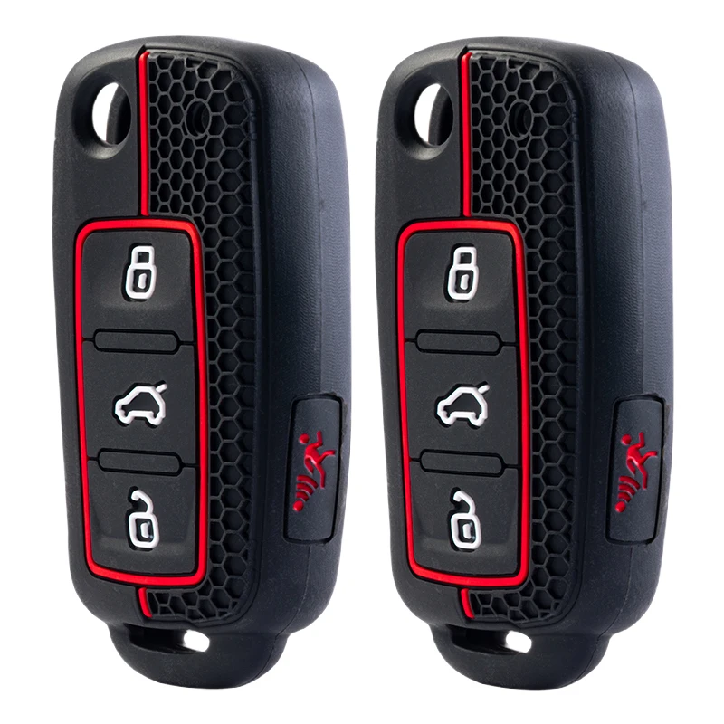 

Силиконовый складной чехол для автомобильного ключа, брелок для VW Volkswagen Golf Mk6 Tiguan Polo Passat CC SEAT Skoda Octavia, 4 кнопки