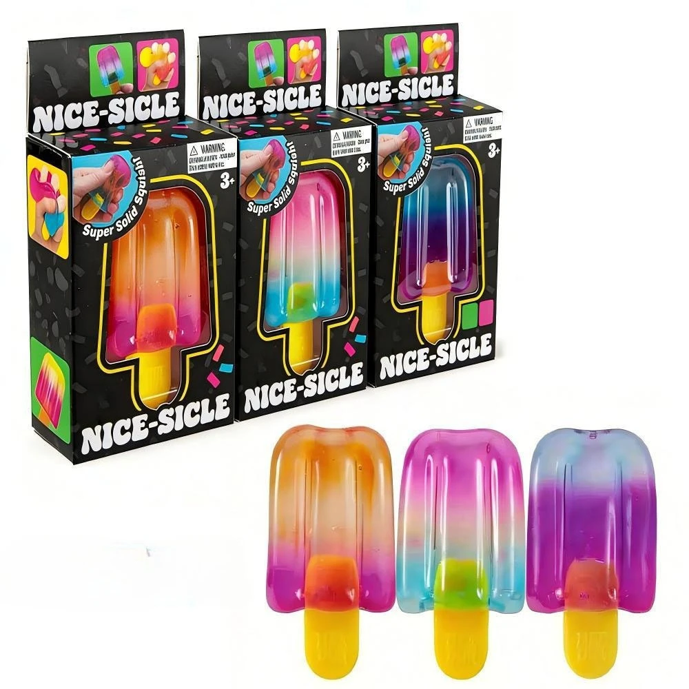Schylling Needoh Nice Cube Sensory - Cubo Antiestrés Nice-Sicle, Objeto para Apretar y Aliviar la Ansiedad, para la Concentración y la Populación con TDAH