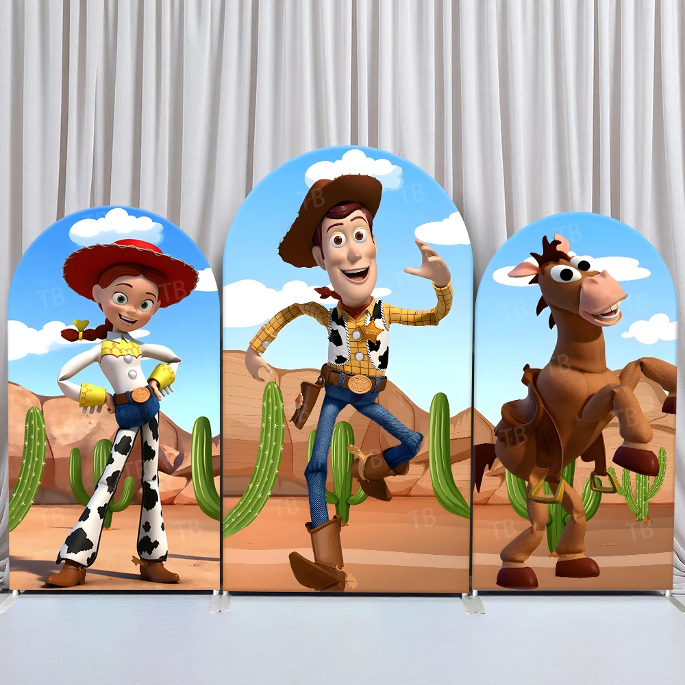 

TB Disney Toy Story Theme Arch Backdrop Cover for Kids Birthday Party Baby Shower Photography Background Decor Elastic Fabric