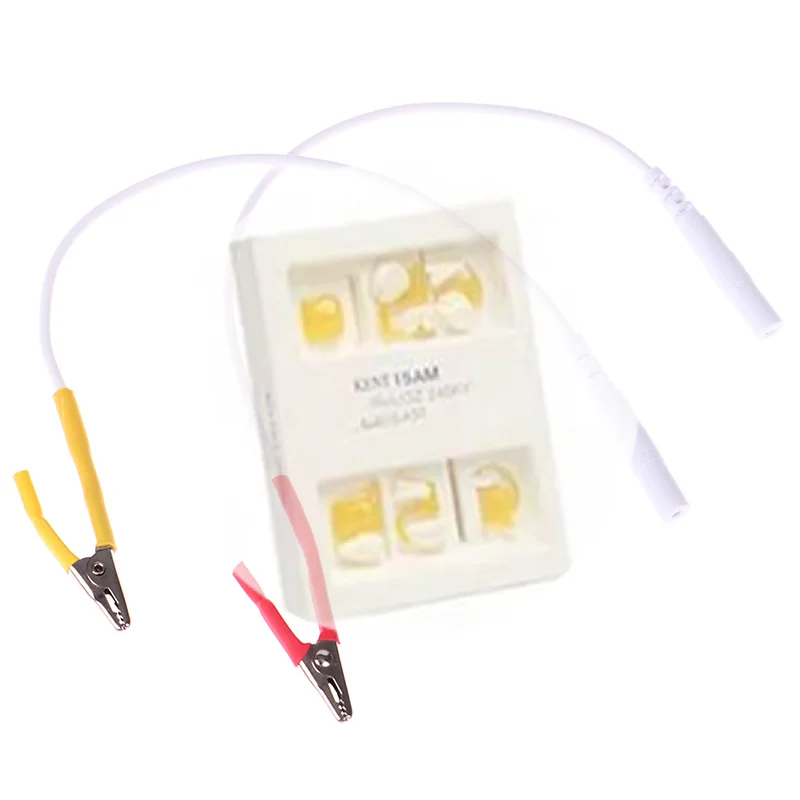 

(HS)1pcs 19 5cm Tens Ems tieline Alligator Clip Cable Wire Electrode For SDZ II Electronic Acupuncture 2mm Pin Type Cable