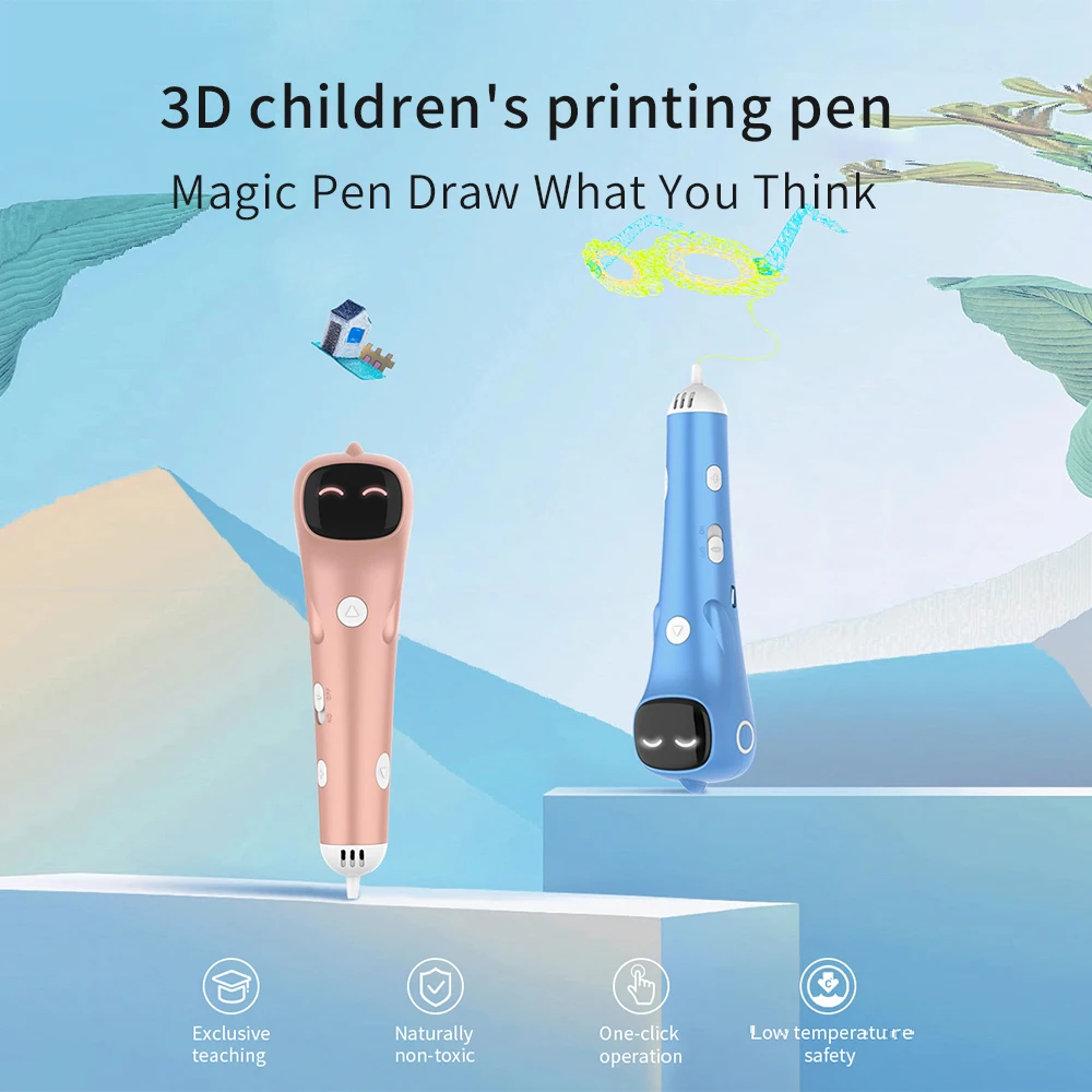 3D-Druckstift für Kinder, 3D-Stift mit Niedriger Temperatur, PCL-Filament, Verbrühungsschutz, Kreative DIY-Kunstwerkzeuge für Kinder, Geburtstags- und Weihnachtsgeschenk