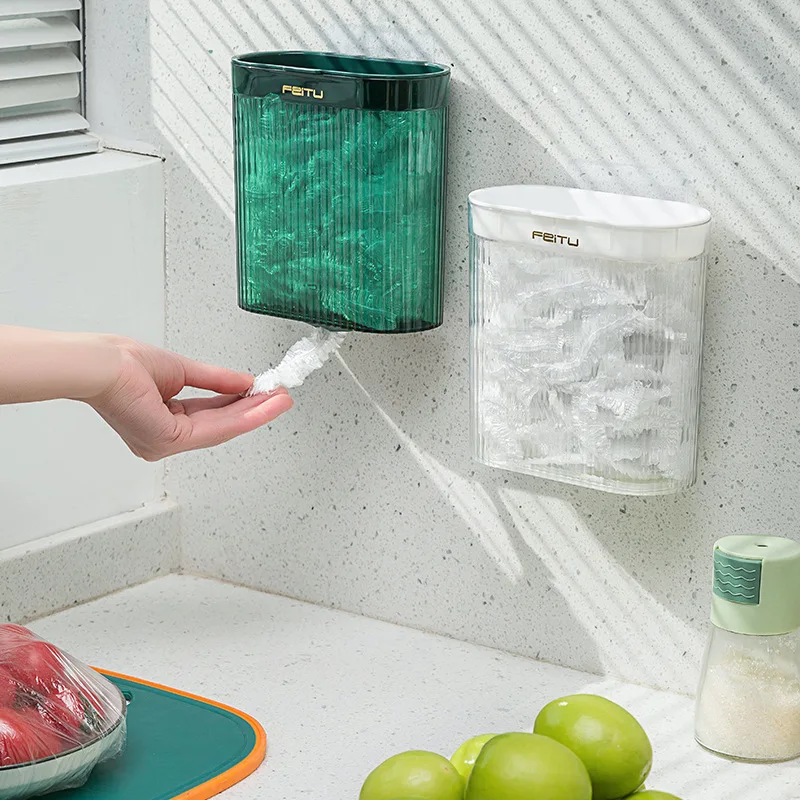 

Wall-mounted Cling Film Container Food Cover Box Fruit Shape Disposable Bath Cap Organizer Kitchen Fresh Keeping Bag Storage Box