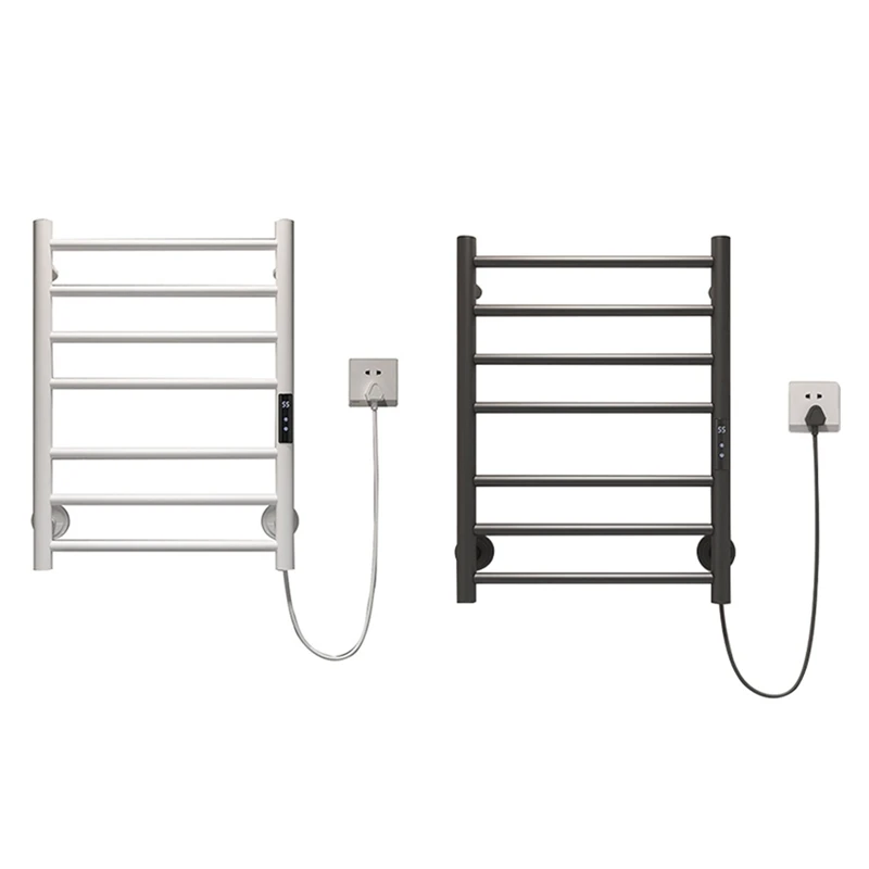 Simple Electric Towel Rack Household Bathroom Luxury Stainless Steel Intelligent Screen Constant Temperature US Plug