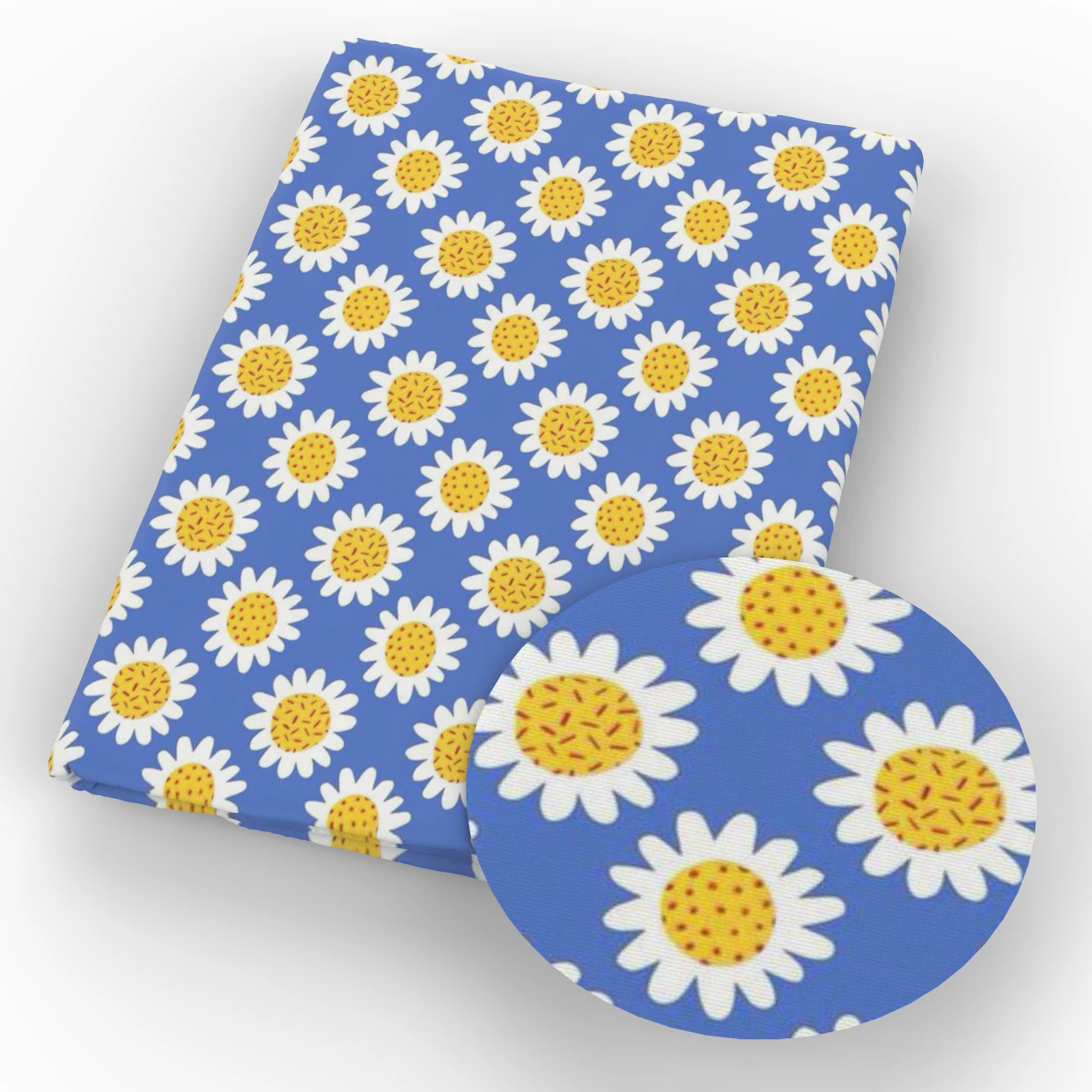 Blue Series Daisy Floral 50*145cm 100% Cotton Fabric Sewing Quilting Fabric Needlework Material DIY Handmade Patchework