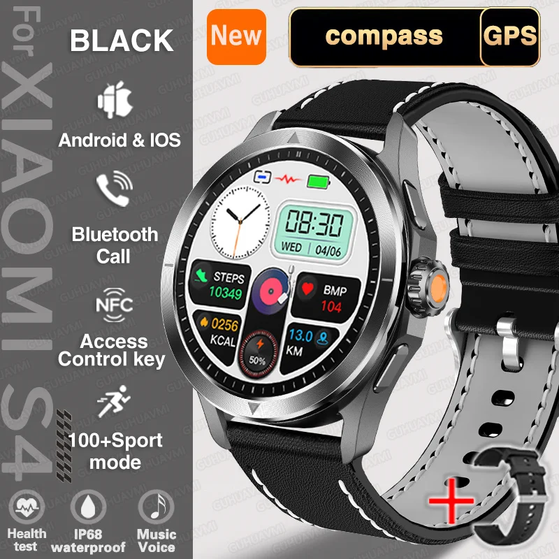 GUHUAVMI Neue S4 Ultra Outdoor Sport Männer Uhren HD AMOLED Display GPS Track Höhenmesser Herzfrequenz Bluetooth Anruf Wasserdichte Intelligente Uhr 9