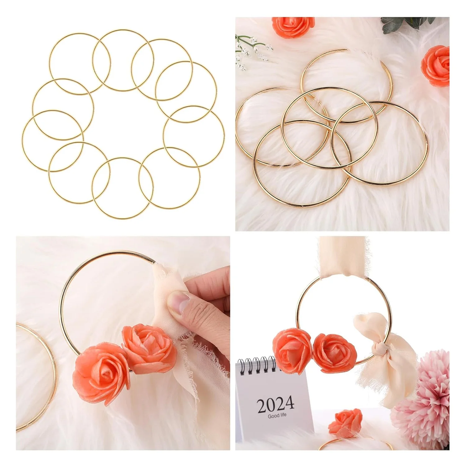 10 stks 80mm/65mm/75mm Handgemaakte gepersonaliseerde huwelijksgeschenken, voorkeuringen, gouden cirkel decoratieve accessoires voor baby show geschenken