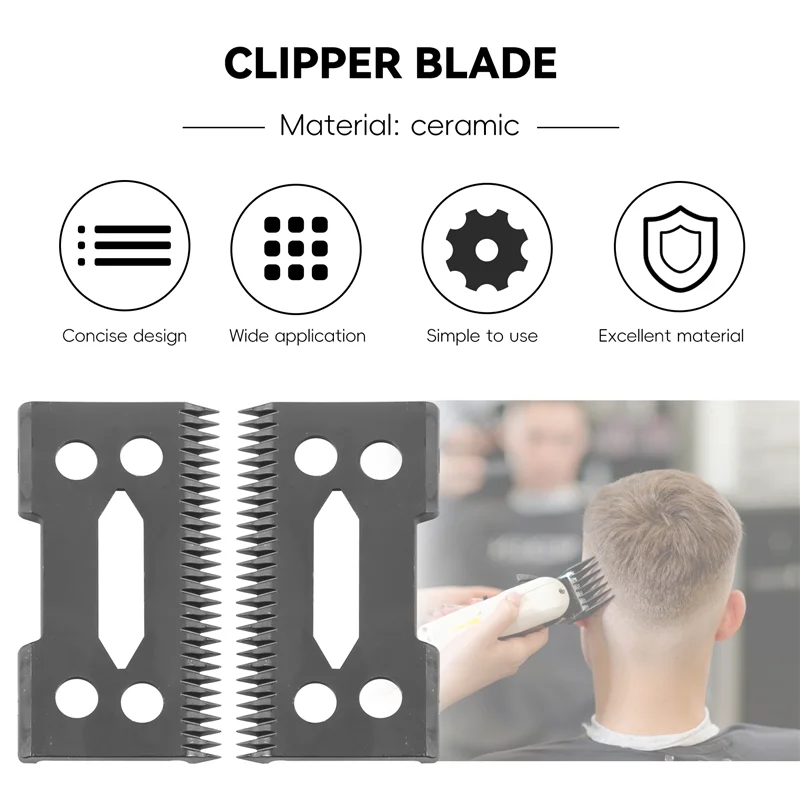 قاطعة بديلة لشفرة التسوق المنزلية، 28 شفرة بديلة لقص الأسنان، ماكينة قص بفتحتين، أسود