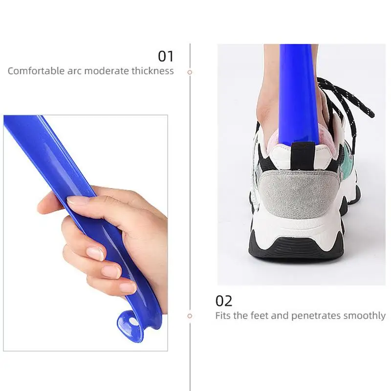 البلاستيك اضافية طويلة لبيسة الحذاء فندق المنزلية ارتداء الأحذية الأحذية رافع كسول لا ينحني رسم الحذاء المساعد لبيسة الحذاء #4