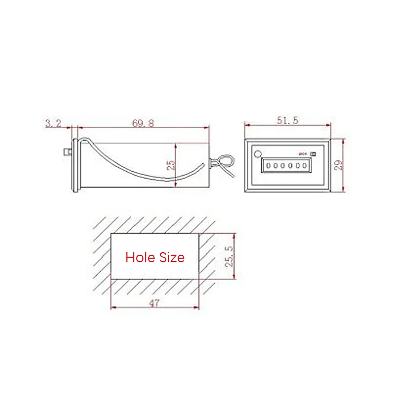 6 Digit Electromagnetic Counter Pneumatic Punch Packaging Machine Cutting Machine Mechanical Counter