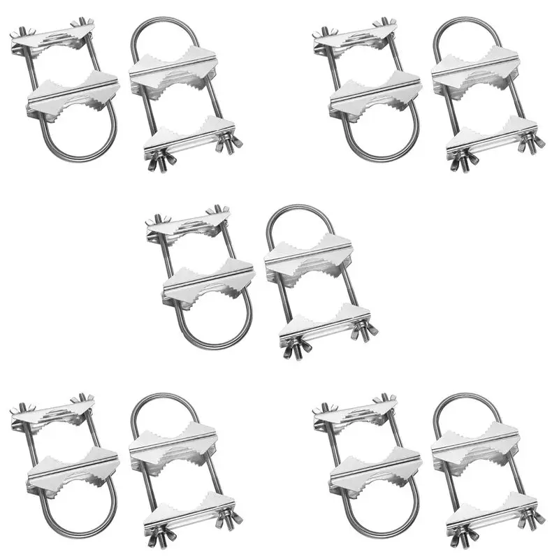 sqpp-10-set-double-antenna-mast-clamp-v-jaw-block-with-u-bolts-heavy-duty-anti-rust-mast-to-mast-mount-bracket-kit-for-tvcb