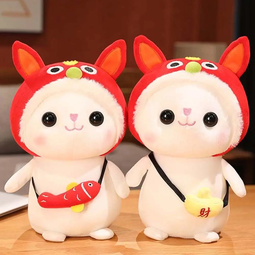 Kaninchen Home Dekoration Tier Puppen Roter Löwe Kaninchen Plüschtier Spielzeug Kaninchen Plüschtier Hase Plüschpuppe Maskottchen Puppe Stofftiere