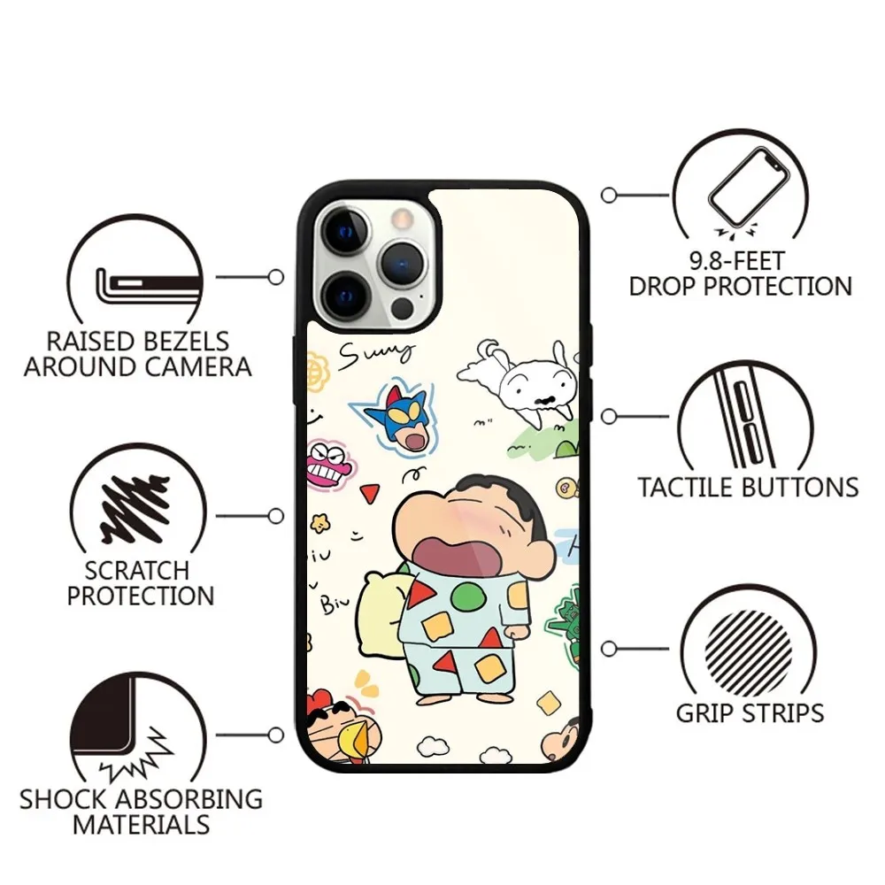 C-Crayon S-ShinChan Phone Case Strong Magnetic For IPhone 16,15,14,13,Pro,Max,Plus,11,12,Mini For Magsafe Wireless Charging