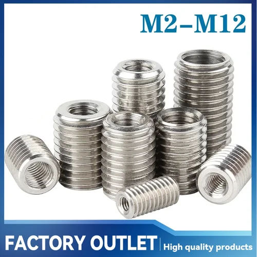 2-5 piezas M2 M3 M4 M5 M6 M8 M10 M12 adaptador de rosca exterior tuercas de tornillo insertar manga convertidor tuerca acoplador 304 acero inoxidable