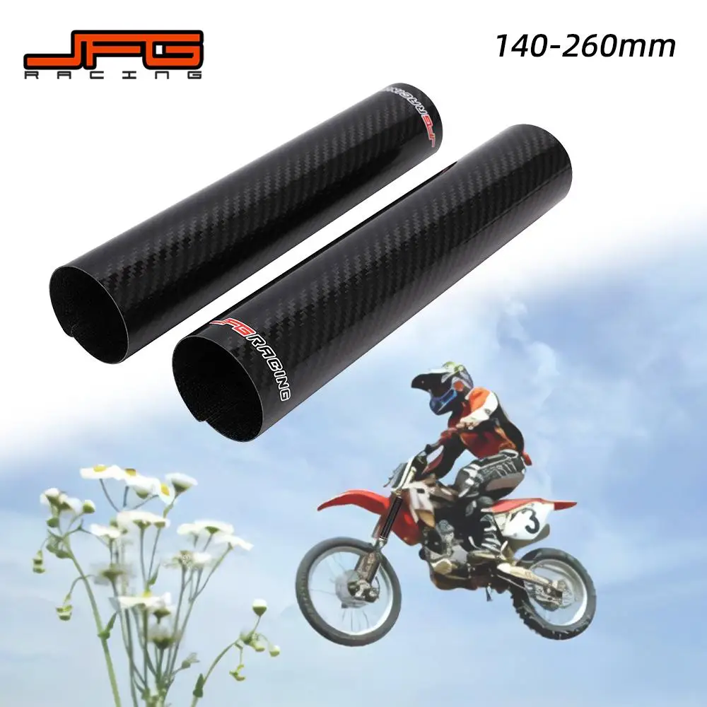 Motocykl 140-260MM regulowany przedni widelec z włókna węglowego osłona amortyzatora dla YAMAHA KTM HONDA On/Off Road Pit motor terenowy