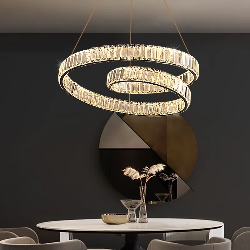 Nordic Crystal Chandelier Living Room Pendant Light Fixture Lustre Home Hanging Lamp Modern Indoor Lighting Fixtures