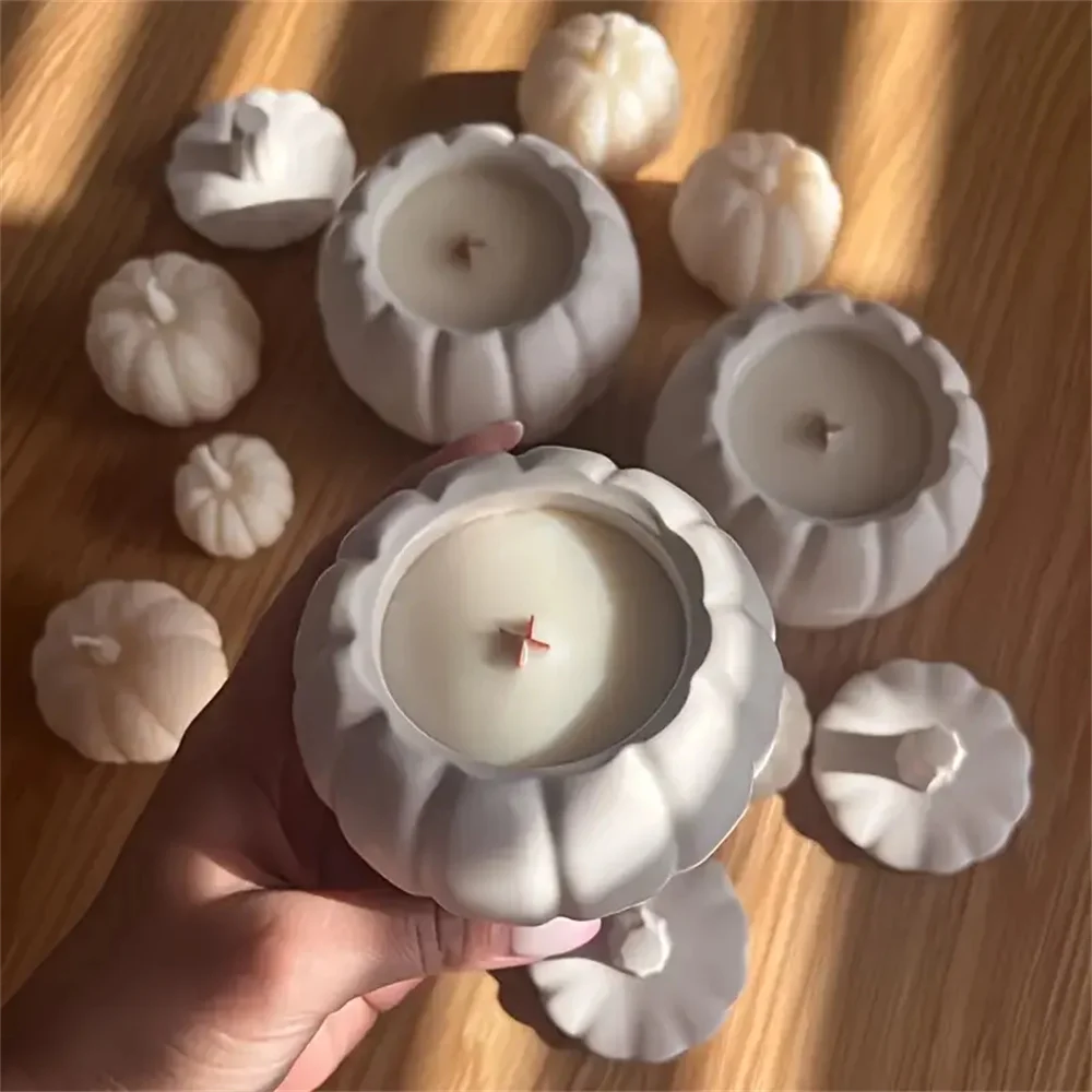 3D Kürbis Aufbewahrungsbox Silikonform DIY Halloween Gips Handwerk Kerze Tasse Kristall Epoxidharz Silikonform Heimdekoration ﻿