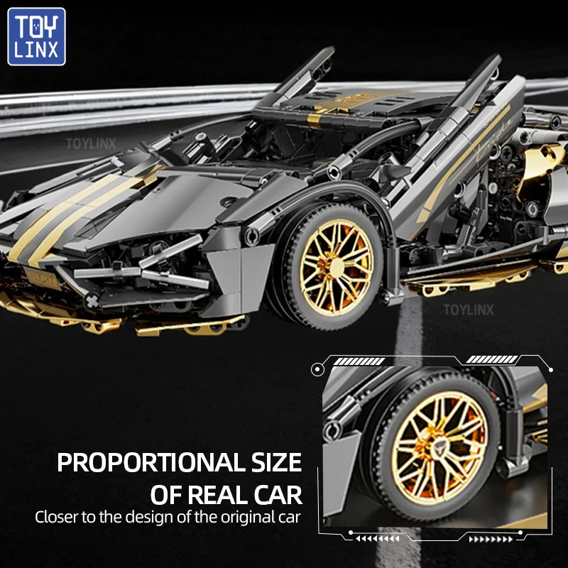 67129 Car MOC 1280pcs Building Blocks Car and Construction Toy Adult Collectible Cars Set to Build 1:14 Scale Sports Car Model