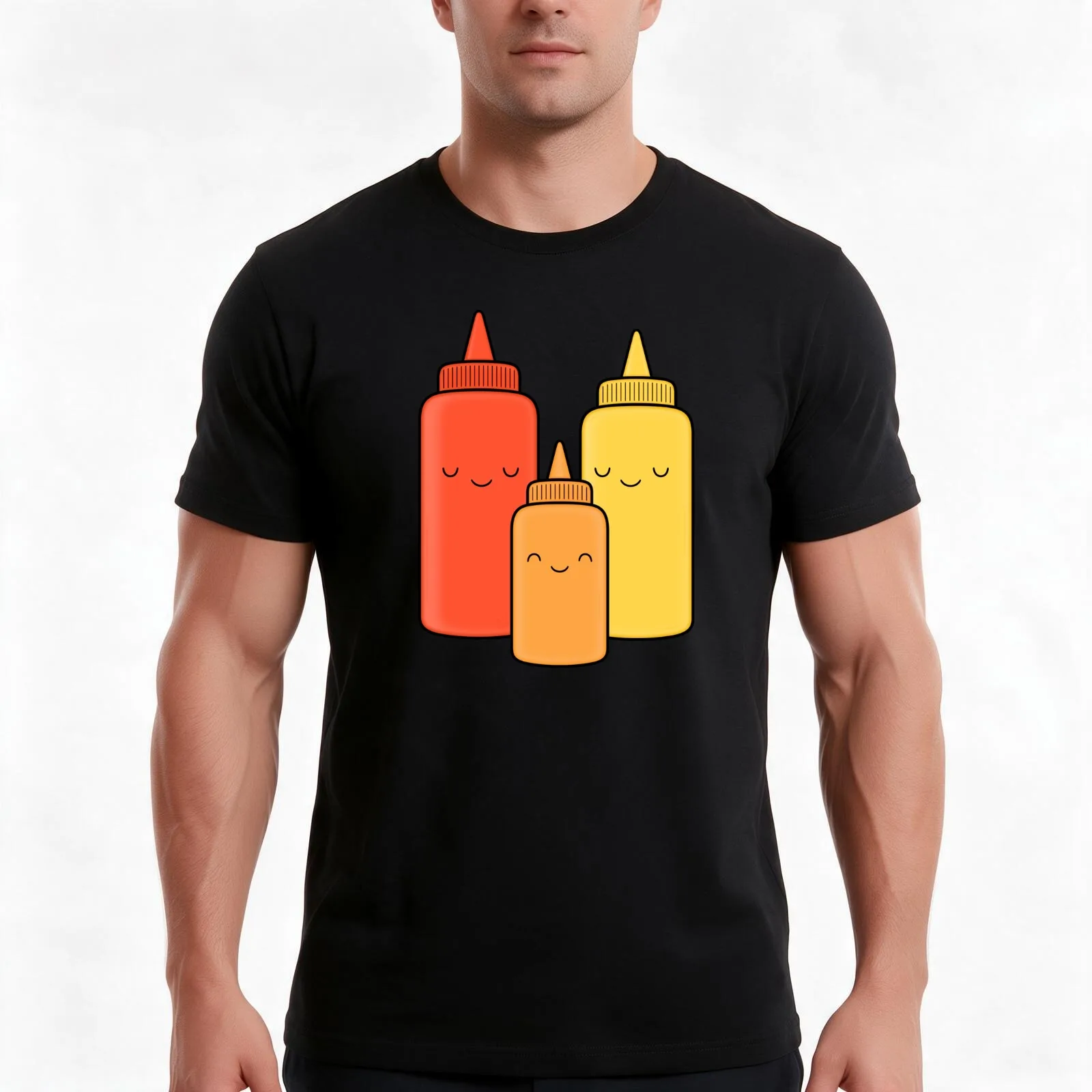 Ketchup & Mustard Baby T-Shirt, Summer Casual Cotton Tee, Oversized Streetwear Tops, Vintage Graphic Print, Unisex Men Women