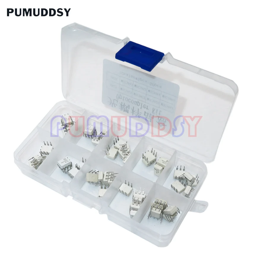 DIP Optocoupler Kit PUMUDDSY 10Value*5PCS=50PCS 4N25 4N35 MOC3021 MOC3022 MOC3023 MOC3041 MOC3043 MOC3052 MOC3061 MOC3063 DIP