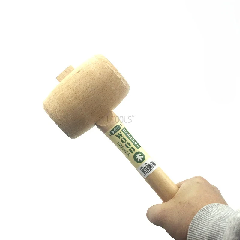 Beech Material Wood Hammer Dual Purpose Solid Rubber Mallet Wood Carving Mallet Smooth Surface Woodworking Tools Hand Tools