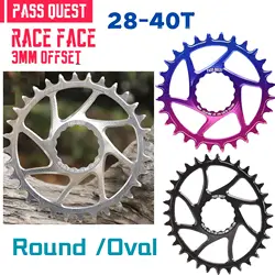 PASS QUEST Direct Mount MTB Mountain Bike Chainring 28-40T 3mm Offset Narrow Wide ChainWheel For RACEFACE Bicycle Crankset Parts