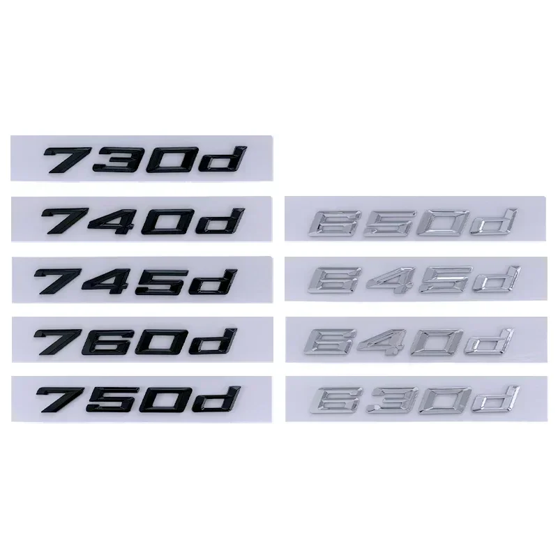 

For BMW 630d 640d 645d 650d 730d 740d 745d 750d 760d E65 F01 G11 3D ABS Black Car Trunk Letters Logo Emblem Sticker Accessories