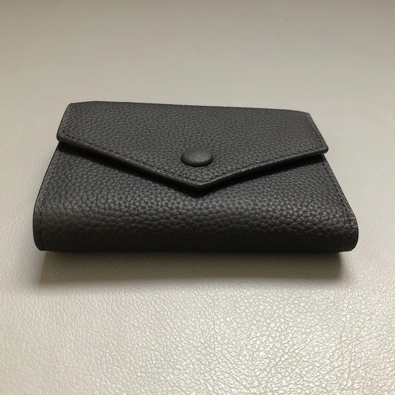 

Genuine Leather Women Wallet Fashion Multi-card Three-fold Money Clip Coin Purses Luxury Designer Bag Niche Kpop Japan Homemade