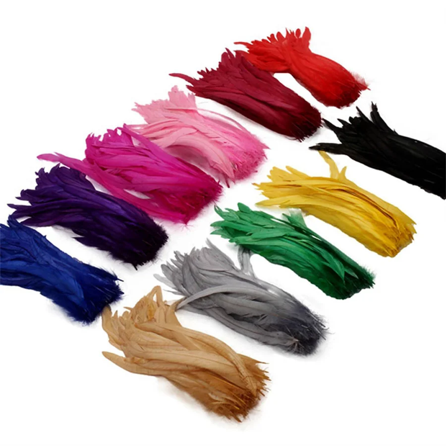 100pcs 25-40cm Wholesale Rooster Feathers Wedding Crafts DIY Natural Feather Handwork Party Plume Carnival Headwear Decoration