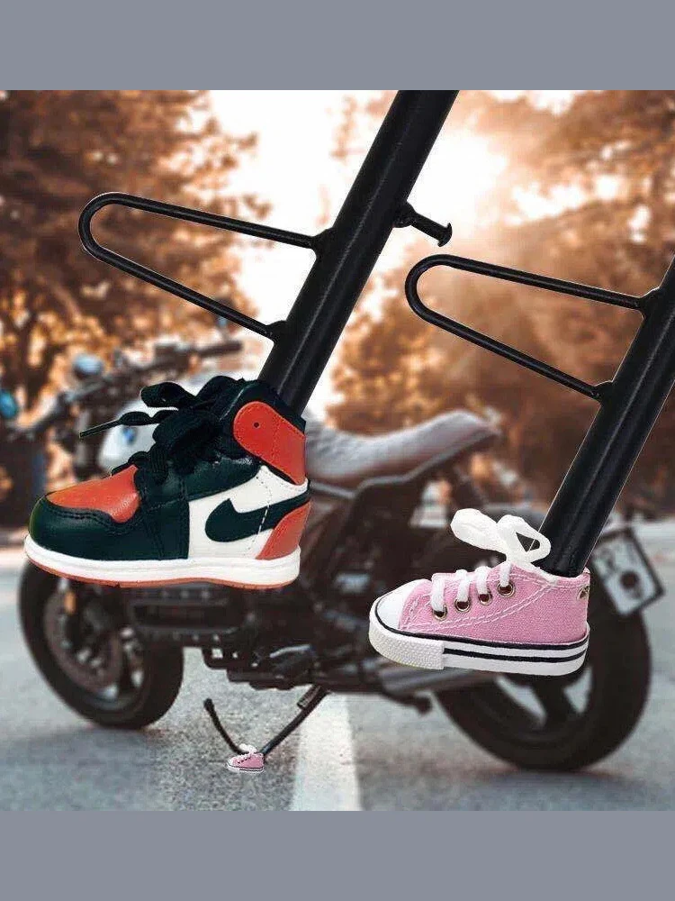 Mini Canvas Shoes, Fashionable Bicycles, Motorcycle Footrests, Small Sneakers, Ornaments, Simulated Shoe Keychains image 5