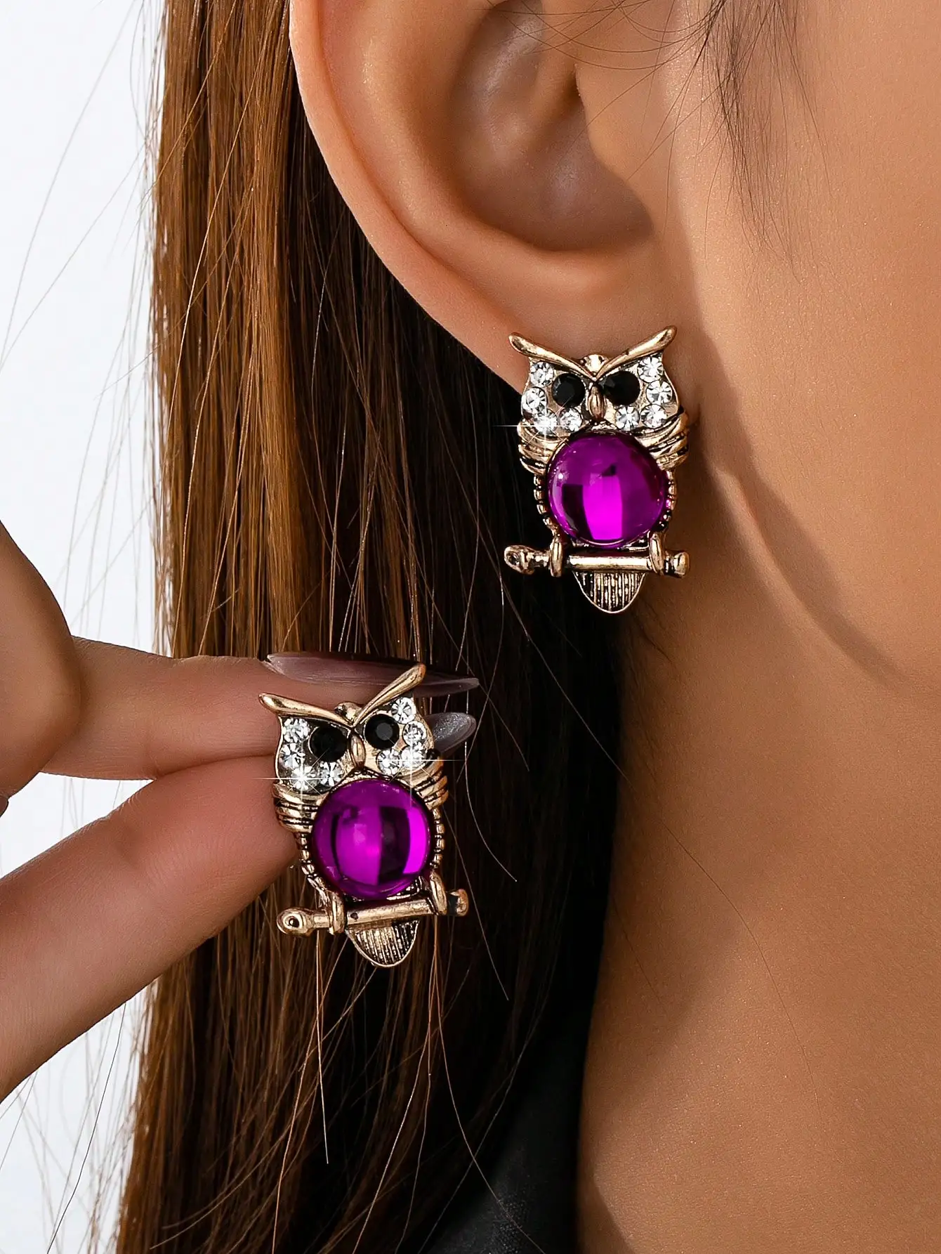 A Pair of the Latest Owl-Themed Niche Style Casual and Versatile Women's Earrings, Perfect for Gift-Giving and Party Jewelry