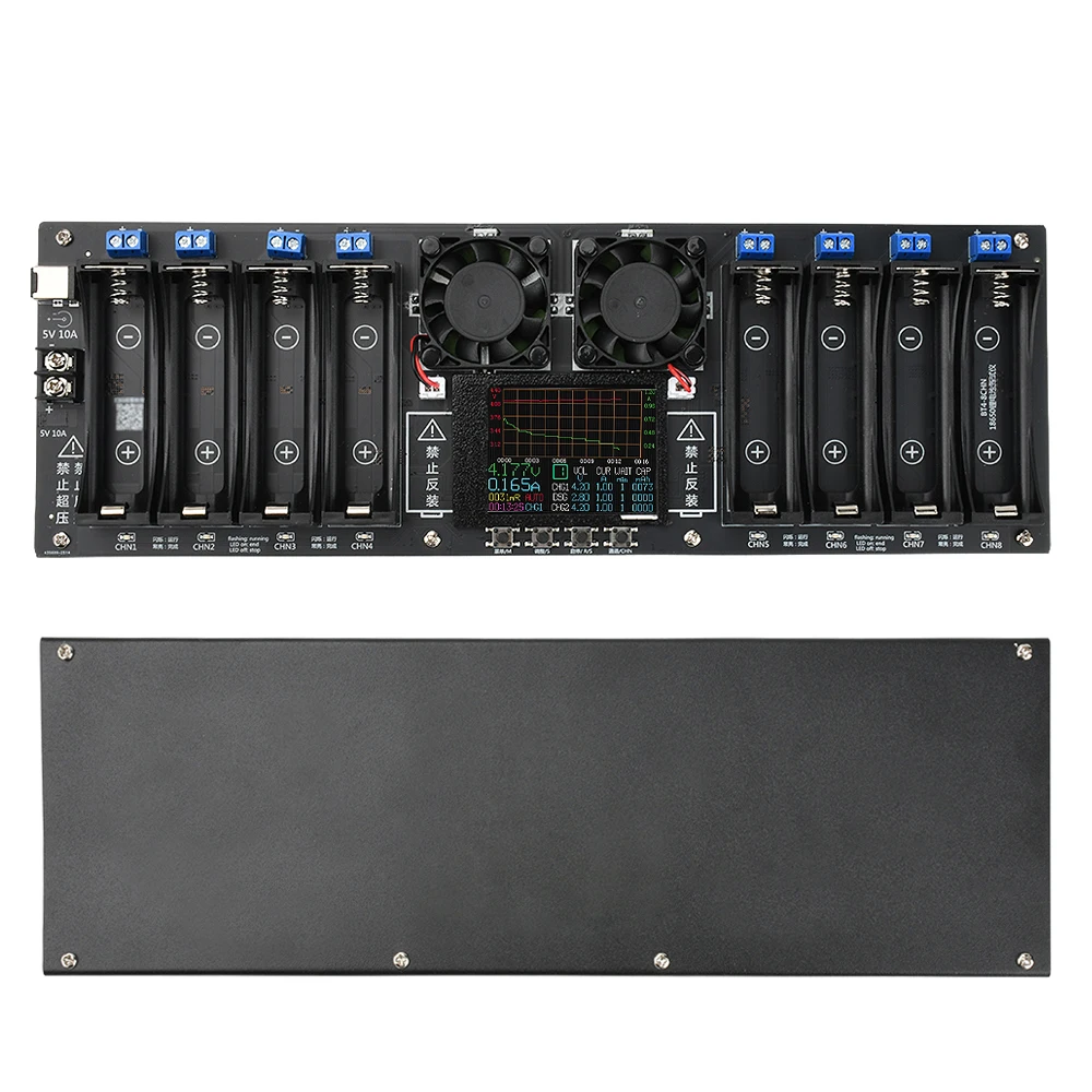 18650 Lithium Battery Auto Charge/Discharge Tester 8-Channel Capacity Internal Resistance Tester 2.4-In Screen DC5V 10A Detector