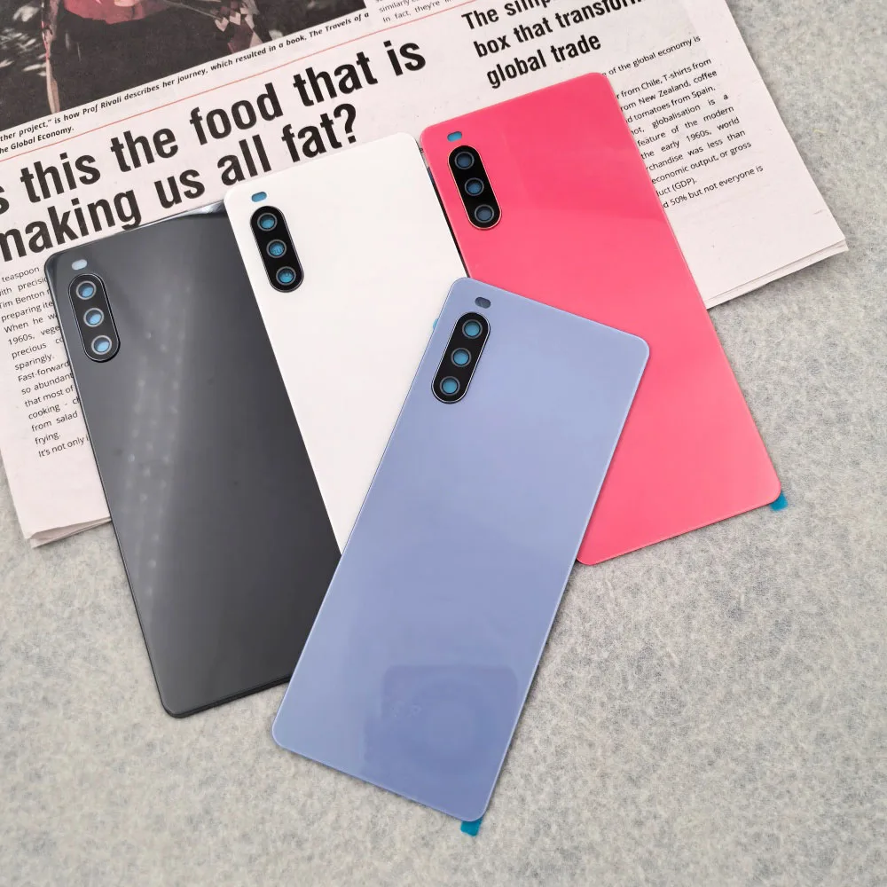Tampa Traseira A++++ para Sony Xperia 10 III, Capa de Bateria de Substituição, Carcaça Traseira XQ-BT52 com Lente da Câmera