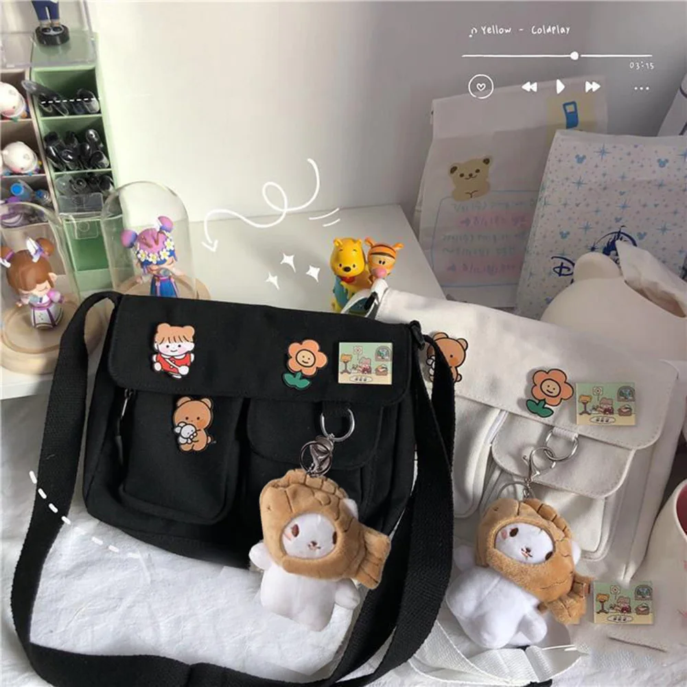 

Сумка через плечо на молнии, сумки-мессенджеры, парусиновая сумка через плечо большой вместимости, 11,4x9,8 (В) x 8,7 (Ш) для покупок, путешествий, школы