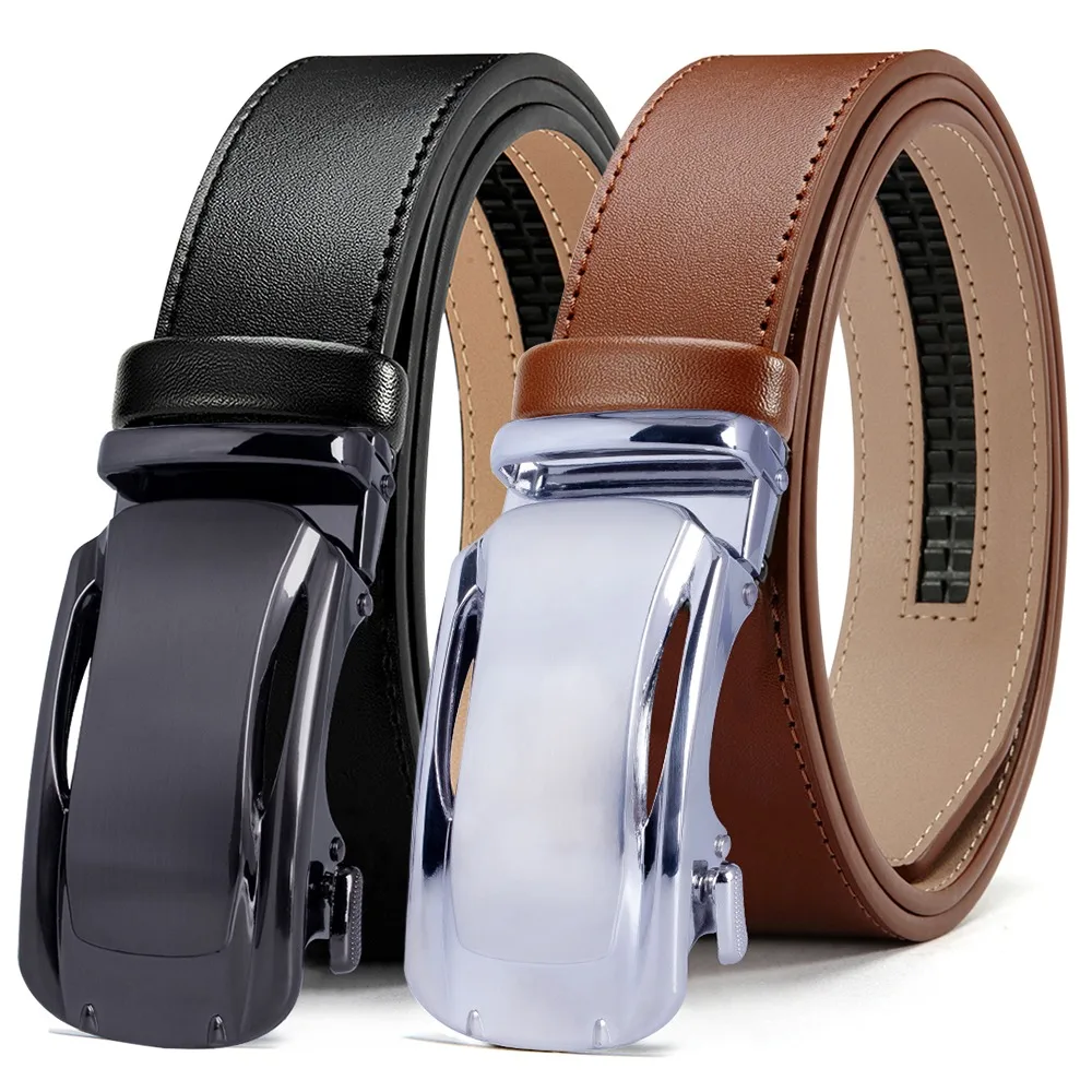 Men Belt Top Quality Cow Genuine Leather Genuine Luxury Leather Belt for Men Belt Male Strap Male Metal Automatic Buckle Belt