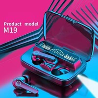 ZLRLMHY M19 in Ear TWS HIFI Earphones Smart Touch Gaming Wireless Bluetooth Compatible Earphones Waterproof LED Display Screen