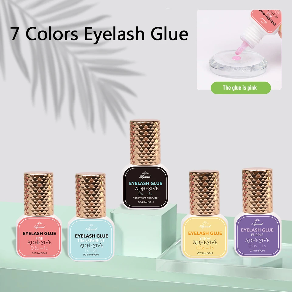 

7 Colors Eyelash Extension Glue Professional 0.5S/1S Glue Fast Drying Pink Purple Brown Glue Adhesive Long Lasting Lash Glue