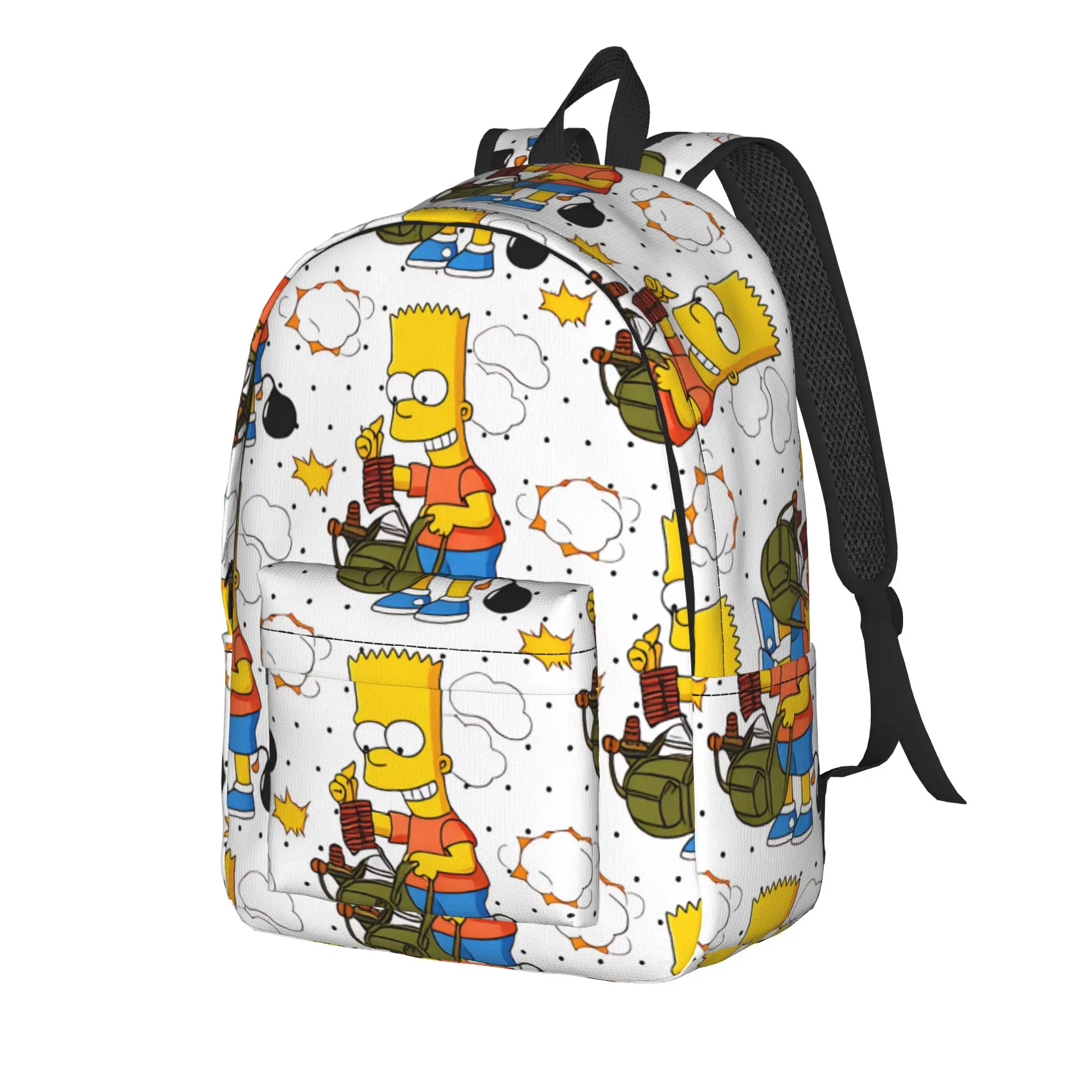 S-Simpsons Cartoon Background Backpack  University Backpacks Women Design Print School Bags Streetwear Rucksack