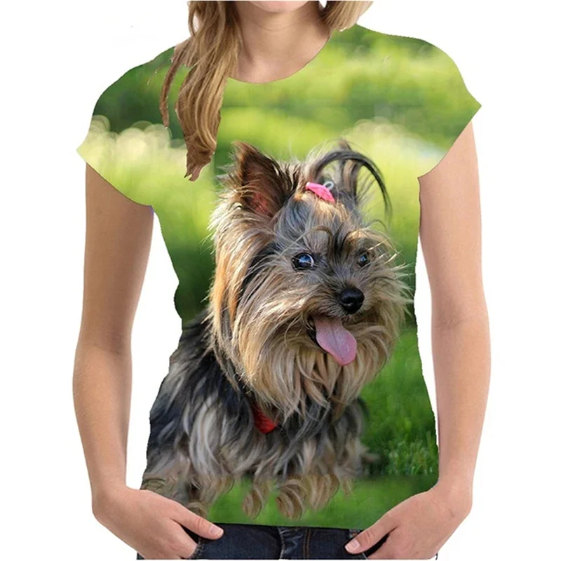 

Summer Yorkshire Terrier 3D Print Animal Cute Dog T-shirt Women Streetwear T Shirts Harajuku Tees Tops Woman Oversized Clothing