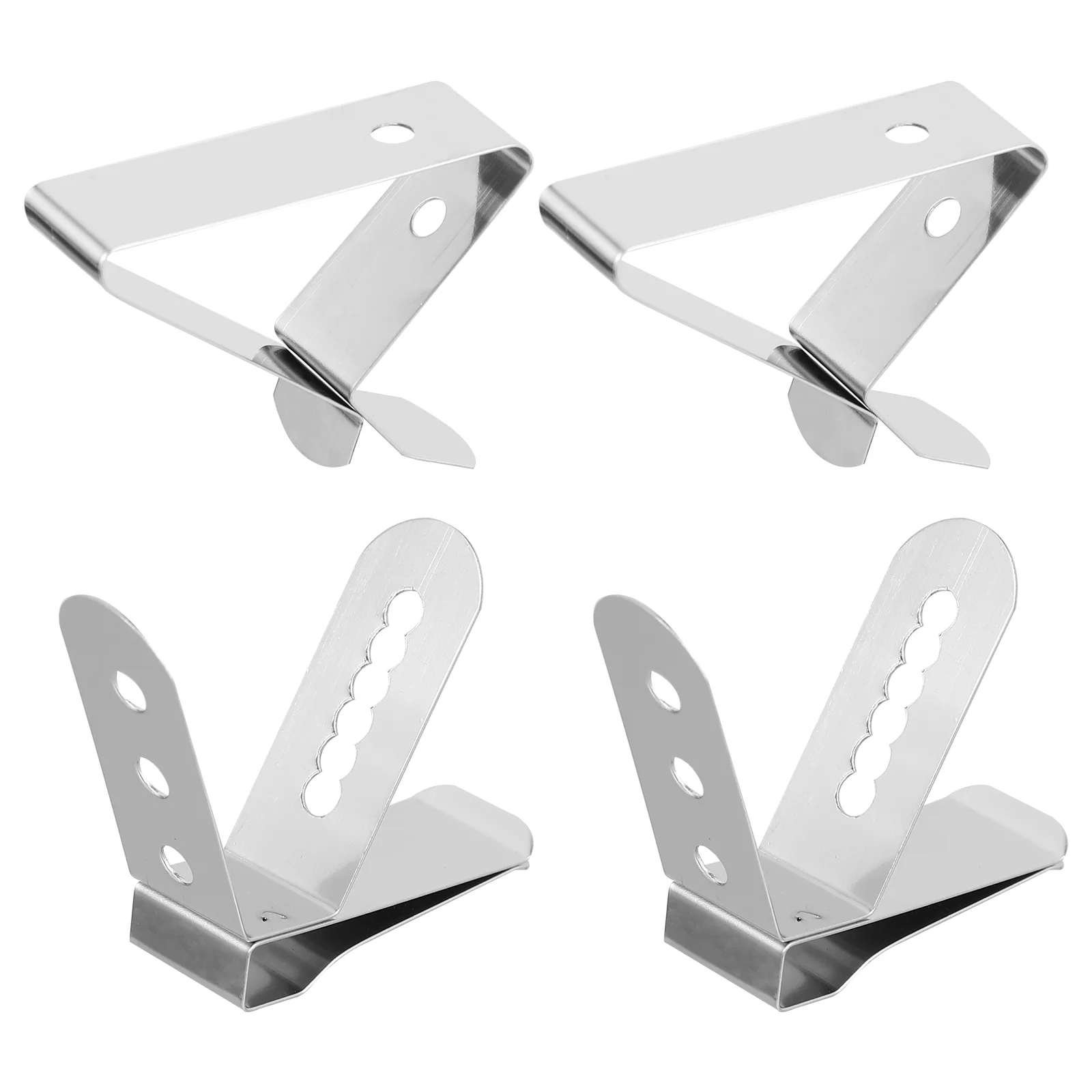 4 Pcs Digital Thermometer Fixing Clip BBQ Clips Temperature Probe Holder Silver Metal