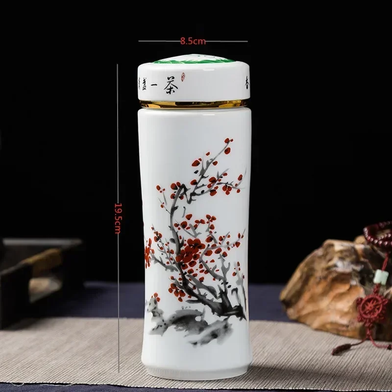 New Jingdezhen Ceramic Household Thermos Cup for Men and Women Cup Double Liner Blue and White Porcelain Cup Gift Customization