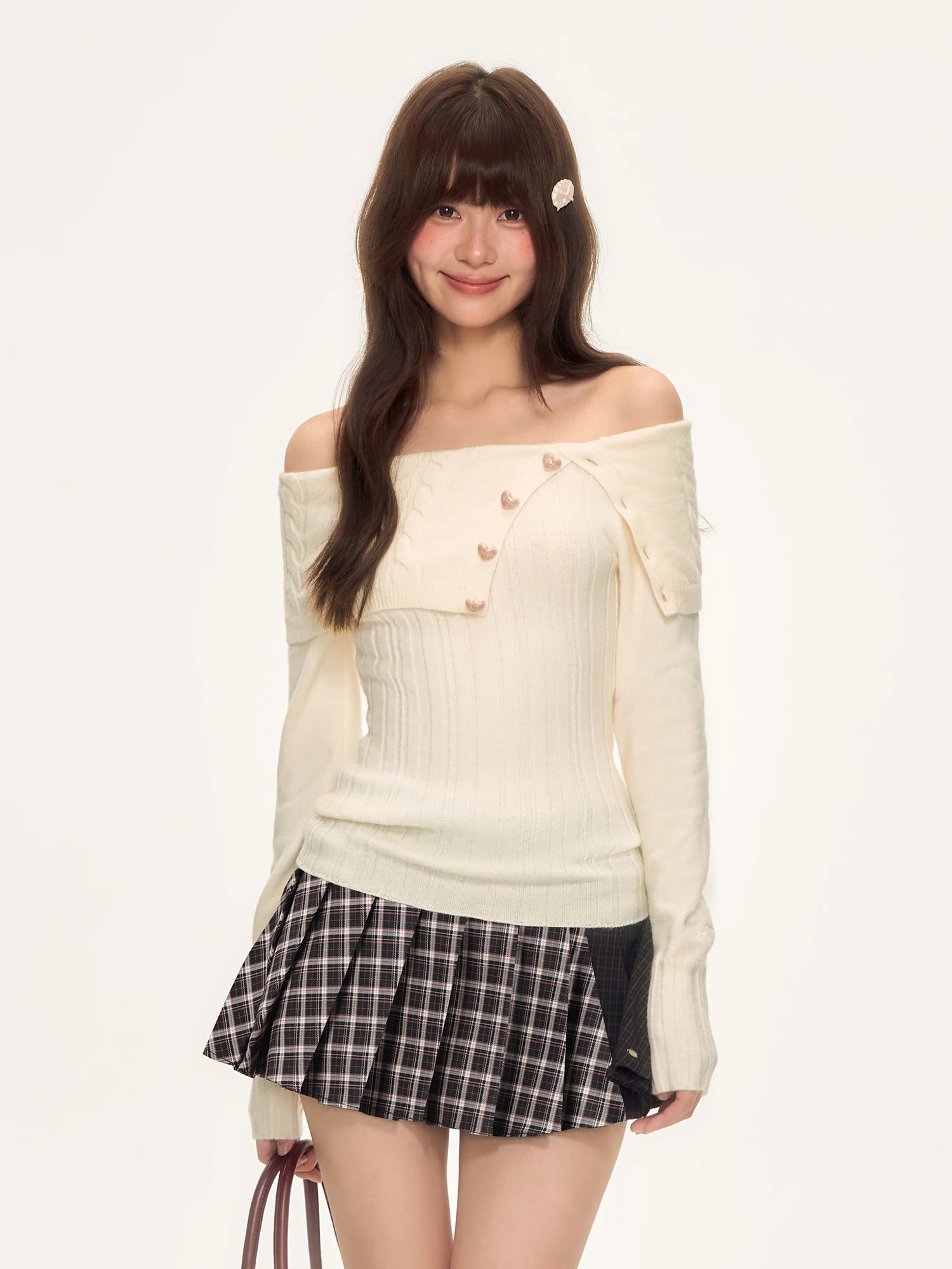 

Женский свитер Wedhub осенне-зимний, вязаный, с длинным рукавом, на одно плечо, облегающий, для ношения под одеждой, цвет мокасин, Sweet S...