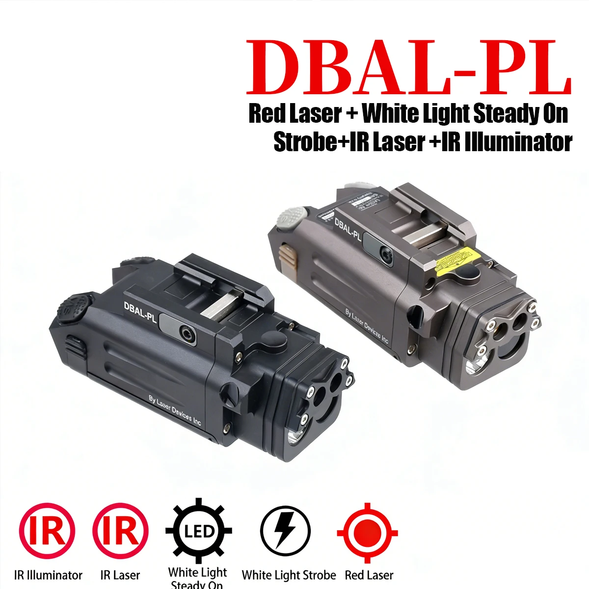 

Tactical DBAL PL Hunting Light IR Flashlight Red Dot Laser Pointer Pistol For G17 G19 Hanging Strobe Lamp For 20MM Rail SBAL