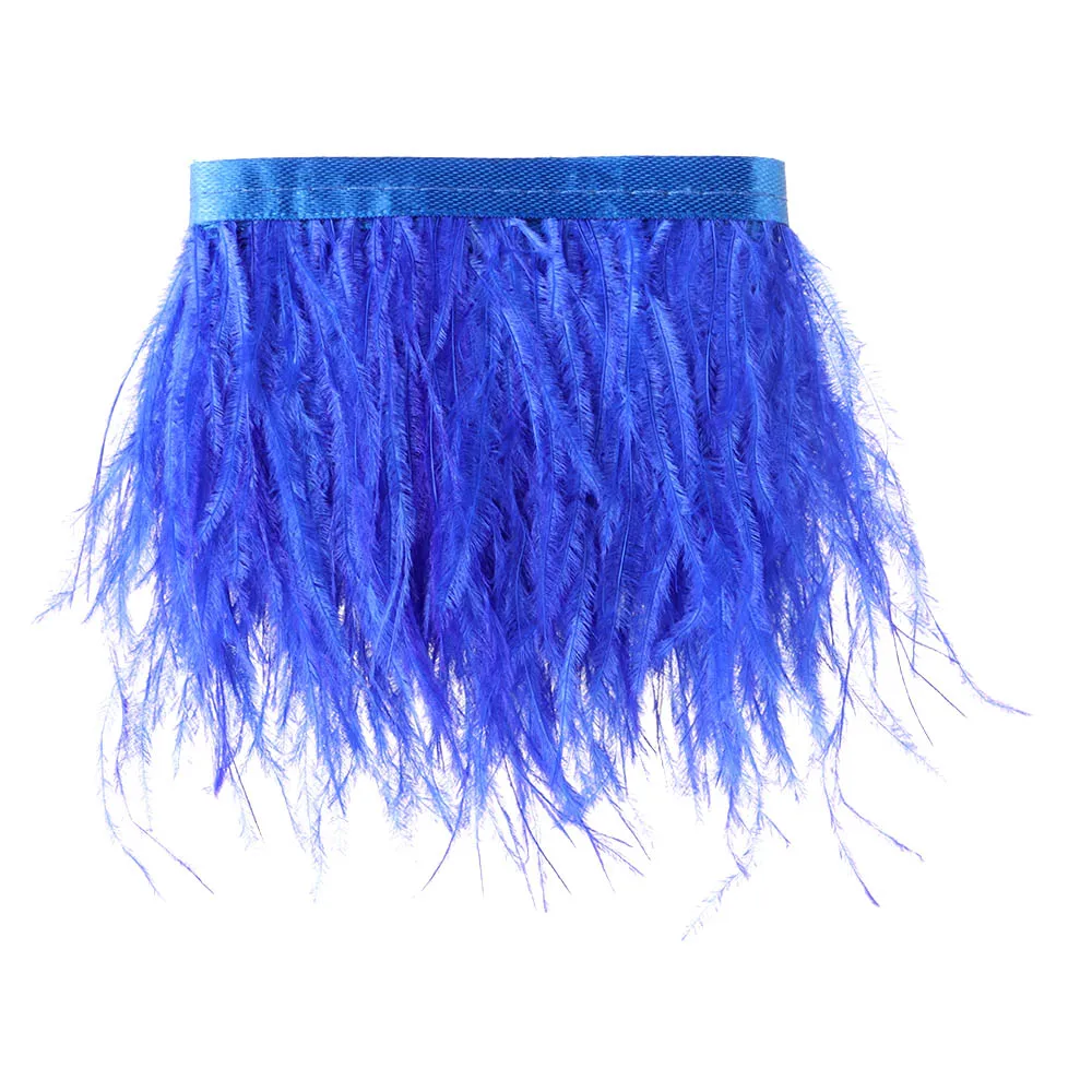 المرأة موضة الحرف اكسسوارات الريش الشريط 8-10 سنتيمتر واسعة 1 متر طويل ريش النعام تقليم أعمدة الشريط Selvage